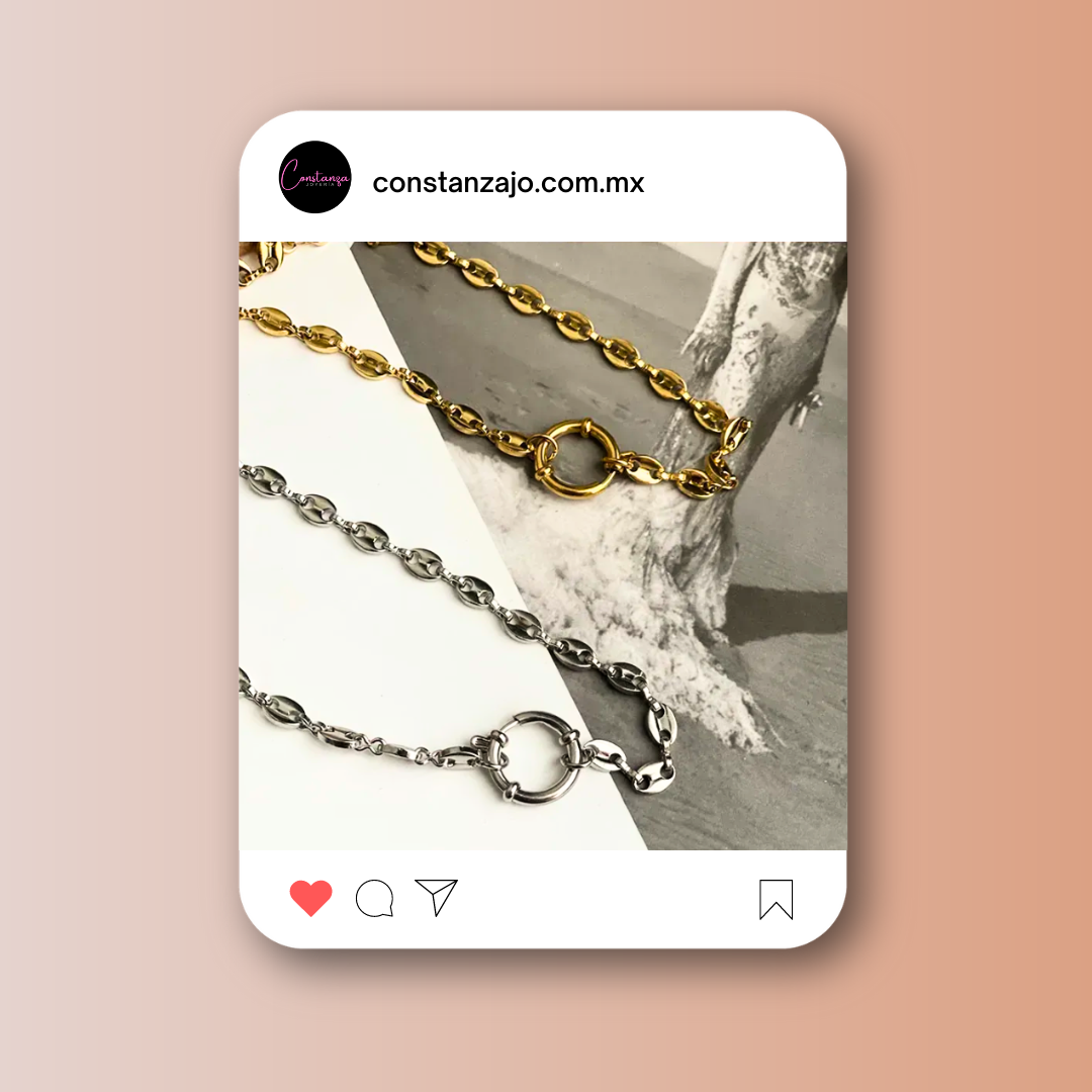 Collar Eslabones Plateado