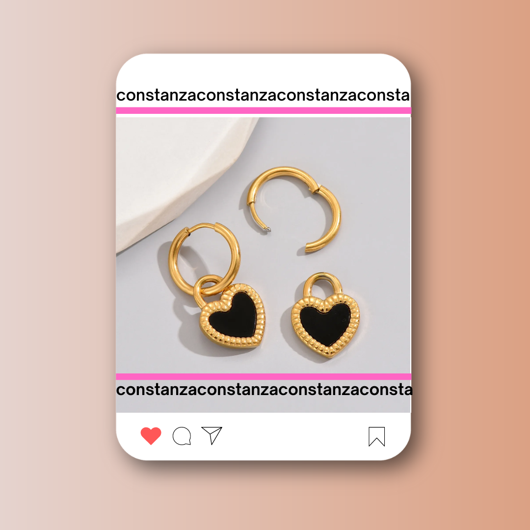 Aretes Corazones Doble Vista