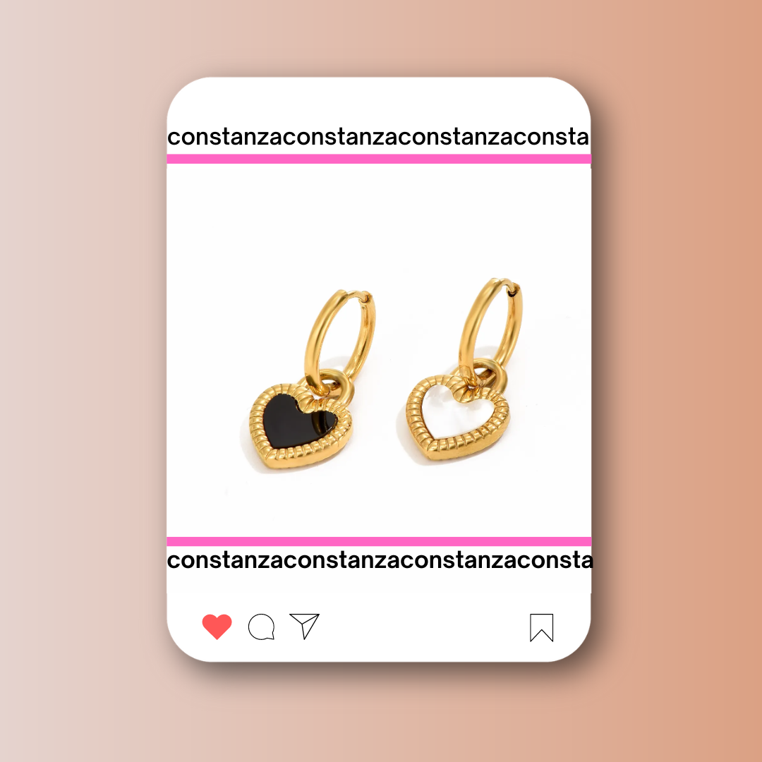 Aretes Corazones Doble Vista