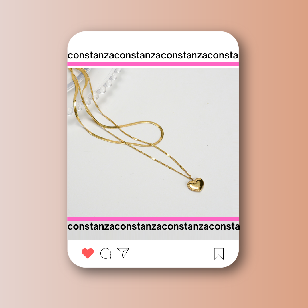 Collar Doble Dije Corazón