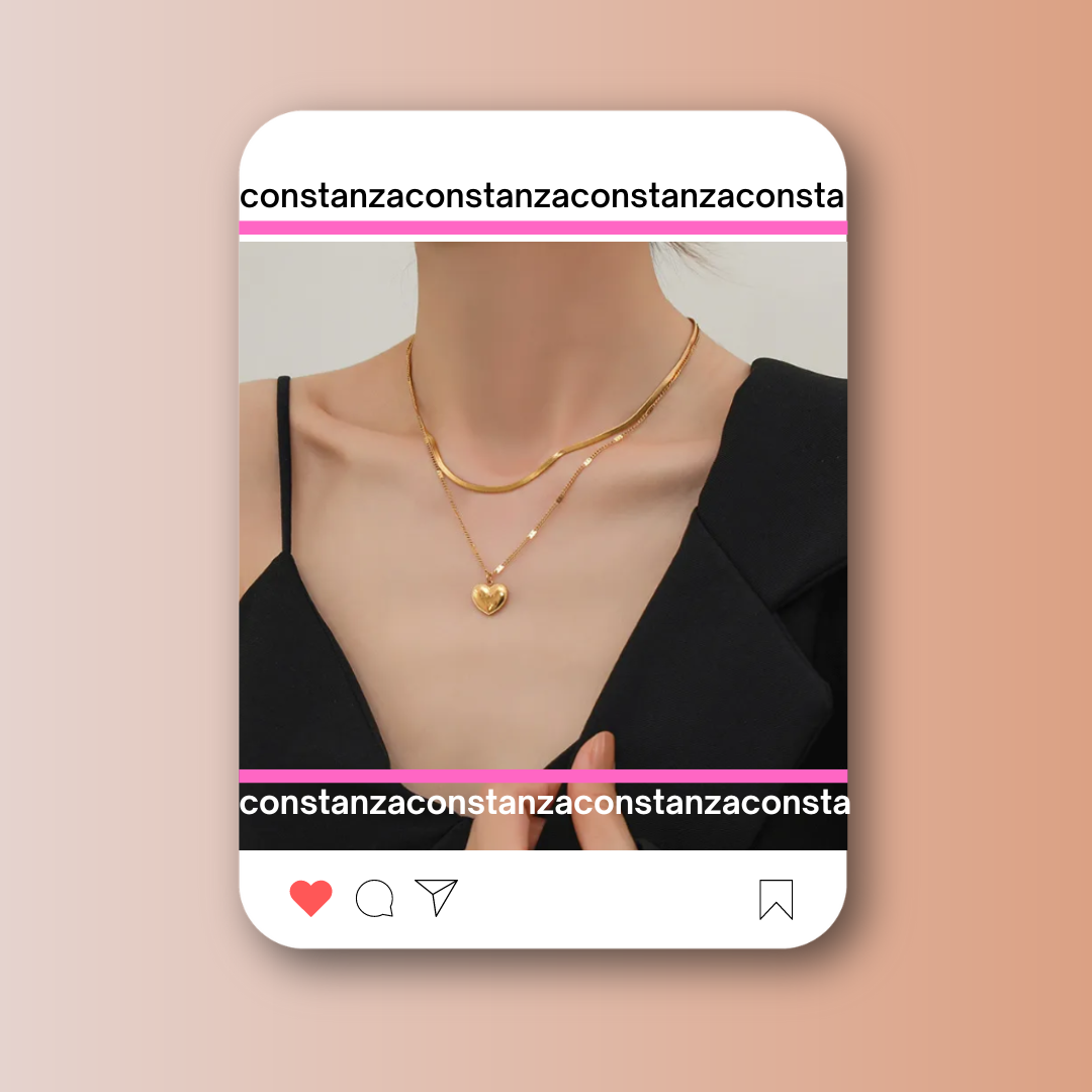 Collar Doble Dije Corazón