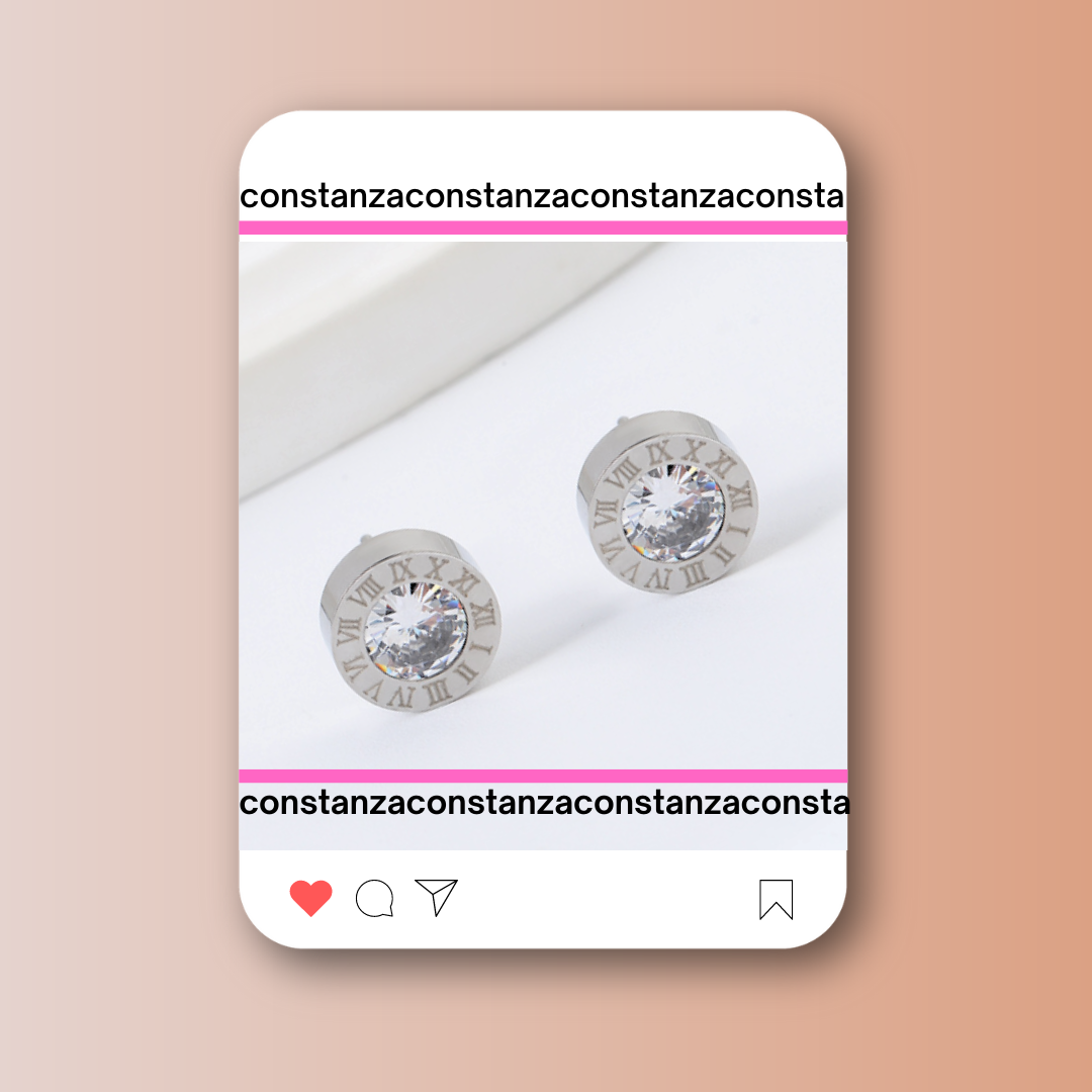 Aretes Mini BV Plateados