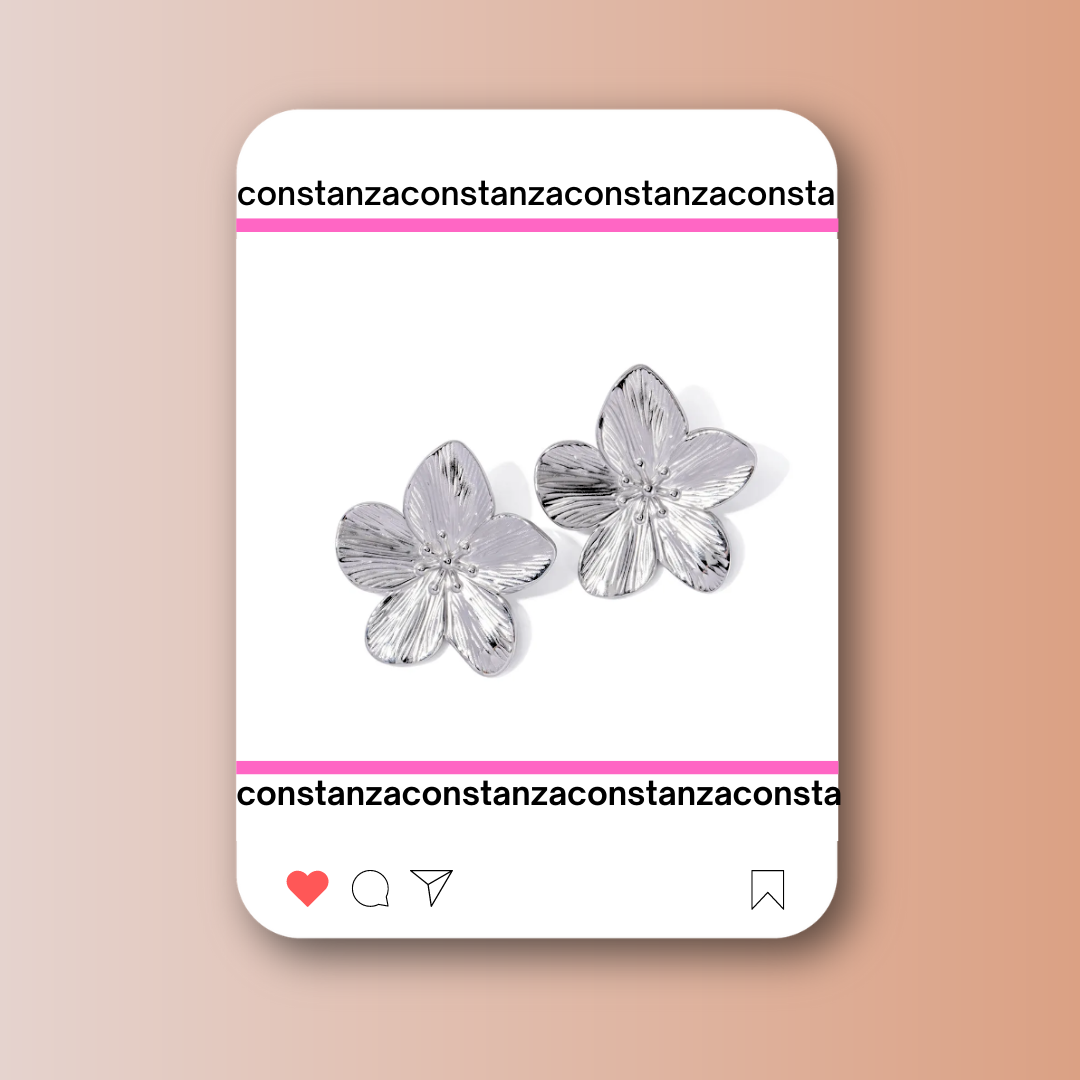 Aretes Flor Romantic Plata