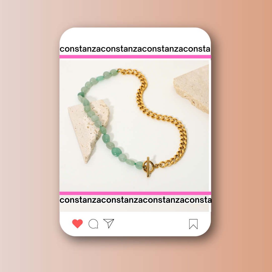 Collar Diseño Doble Oro/Verde