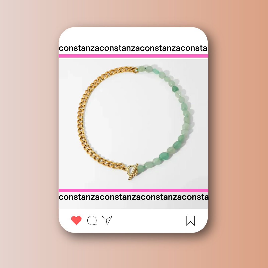 Collar Diseño Doble Oro/Verde