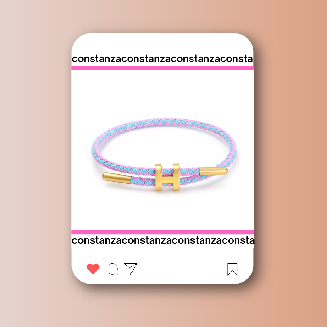 Pulsera H Bicolor Pink/Blue