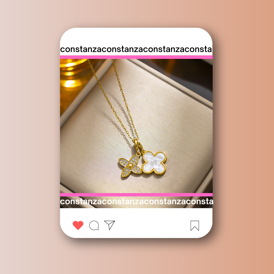 Collar Dijes Louis V Blanco