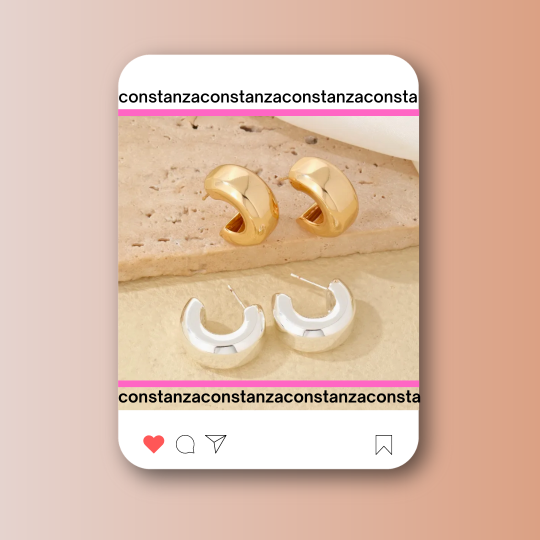 Aretes Chunky Bold Plateados