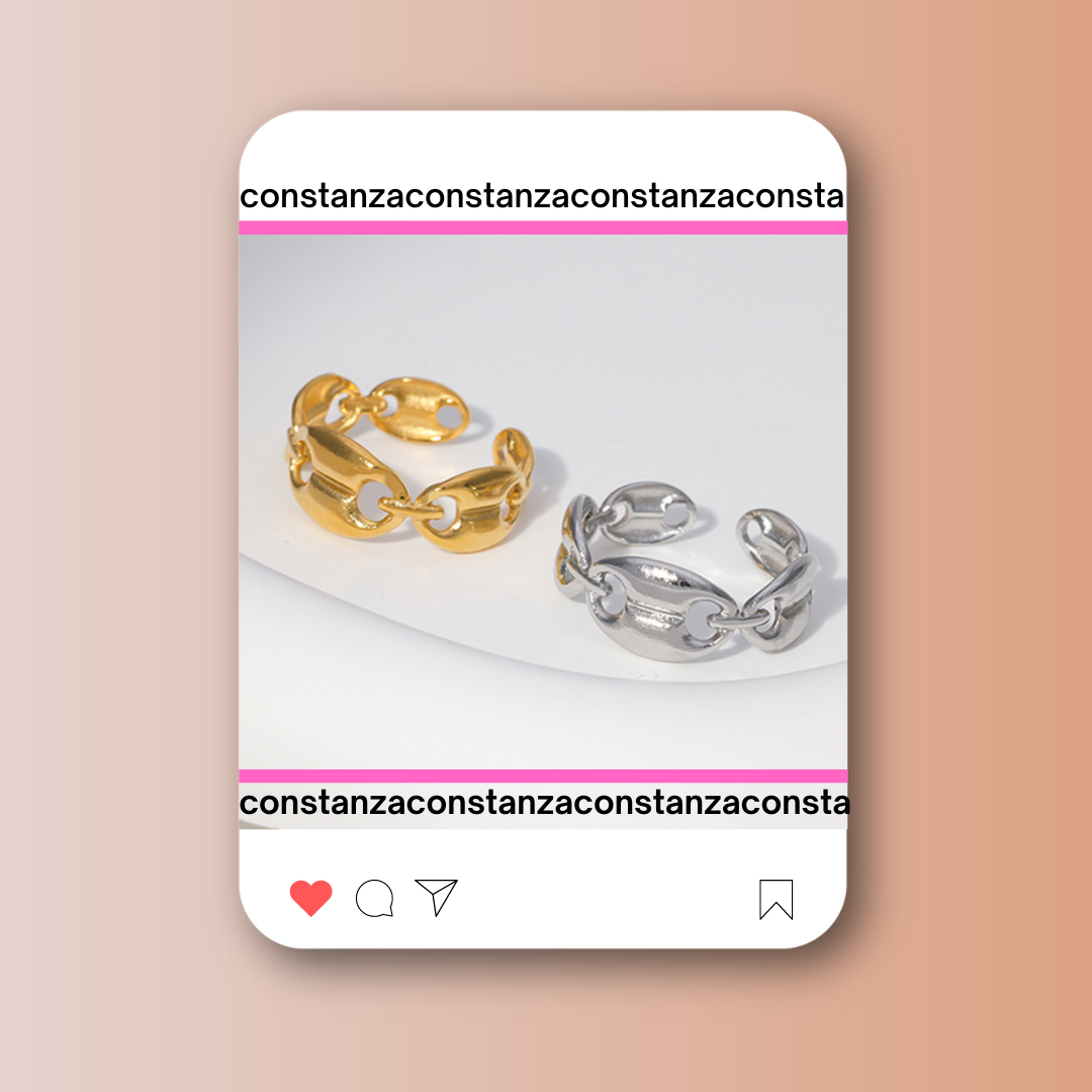 Anillo Chaine in Ajustable Plateado