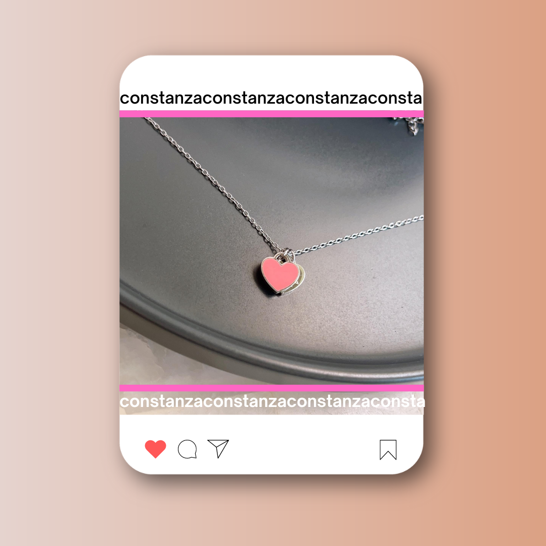 Collar Doble Placa Pink