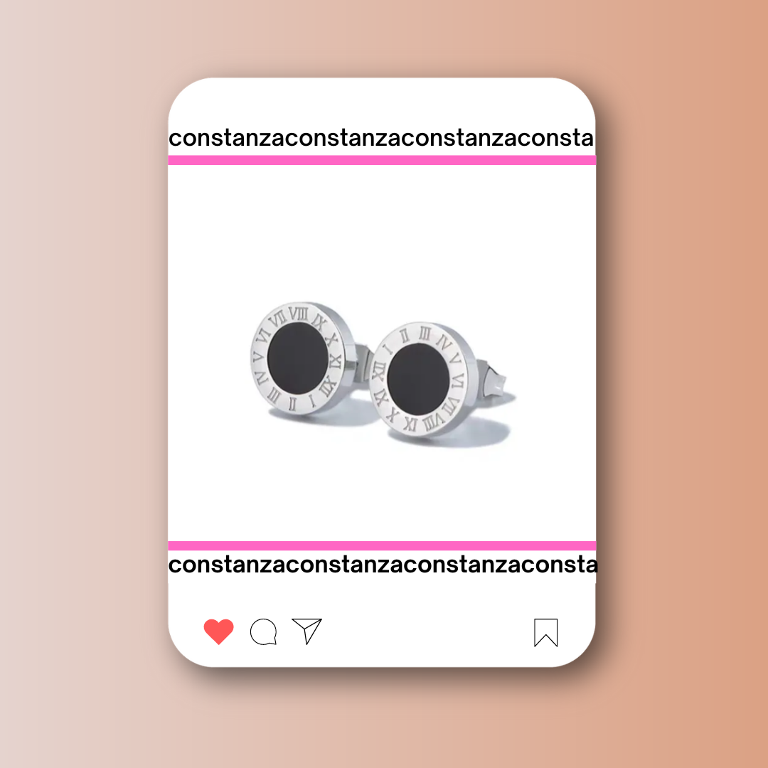 Aretes Mini Bv Plateados Black