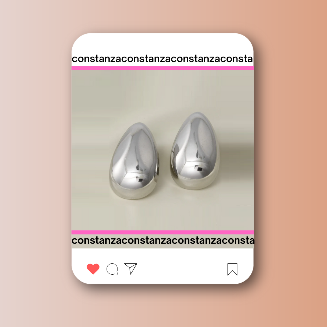 Aretes Media Gota Silver