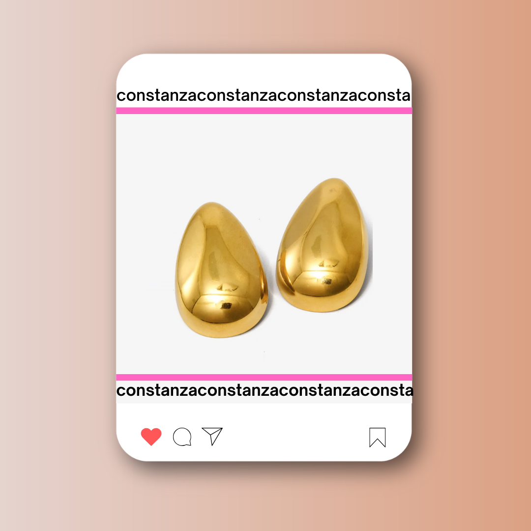 Aretes Media Gota Gold