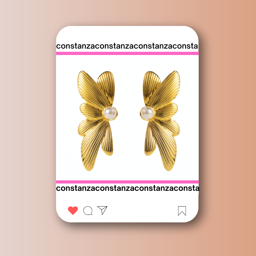 Aretes Maxi Pétalos Dorados