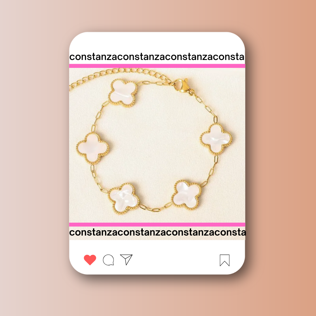 Pulsera Tréboles blancos