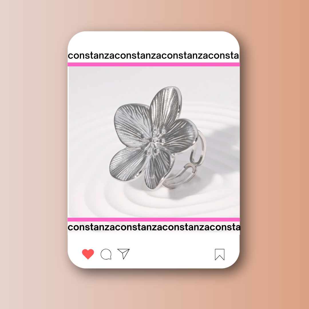 Anillo Flor Plateada