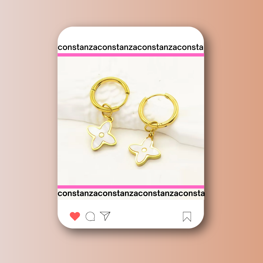 Aretes Colgantes LV White