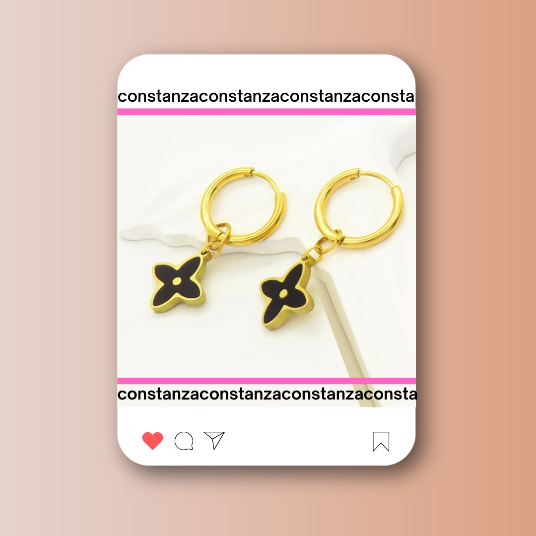 Aretes Colgantes LV Black