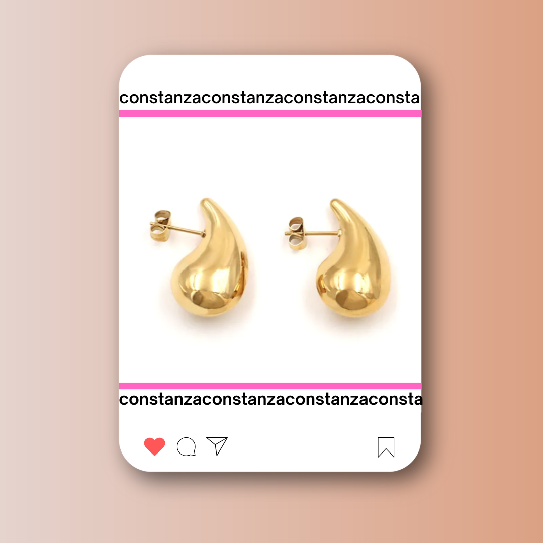 Aretes Gotas Doradas
