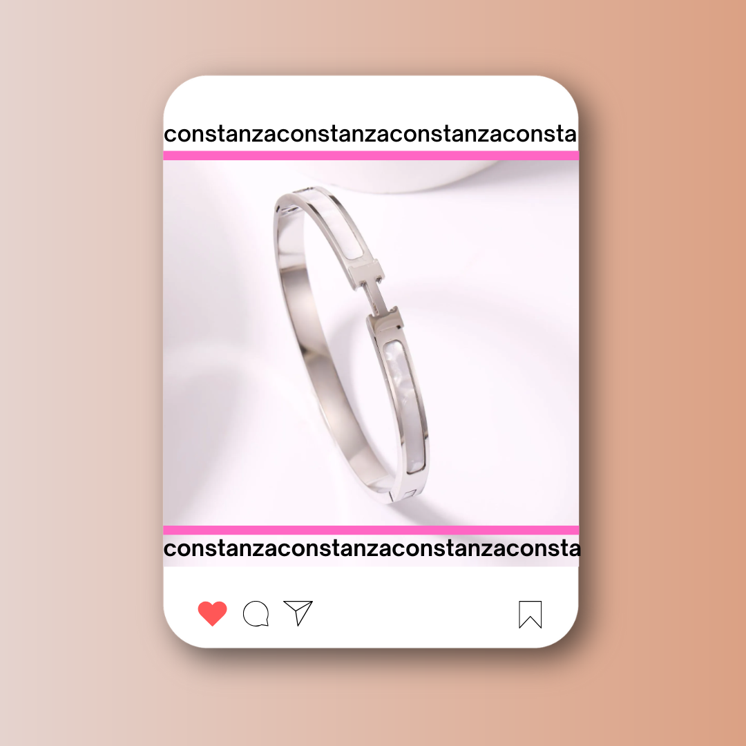 Brazalete H Minimalista Plateado