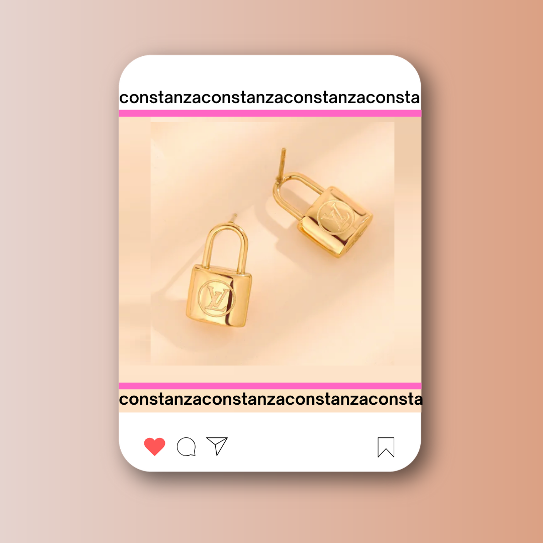 Aretes Mini Candados LV