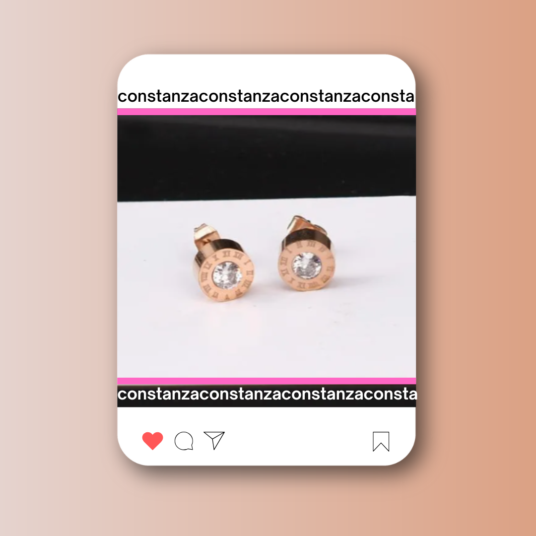 Aretes Mini Bv Oro Rosa