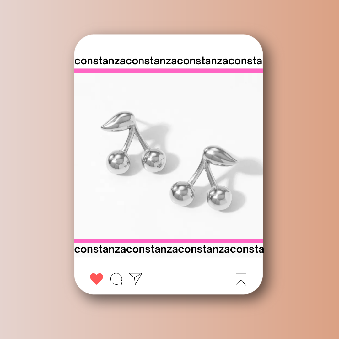 Aretes Cherry Lux Plateados