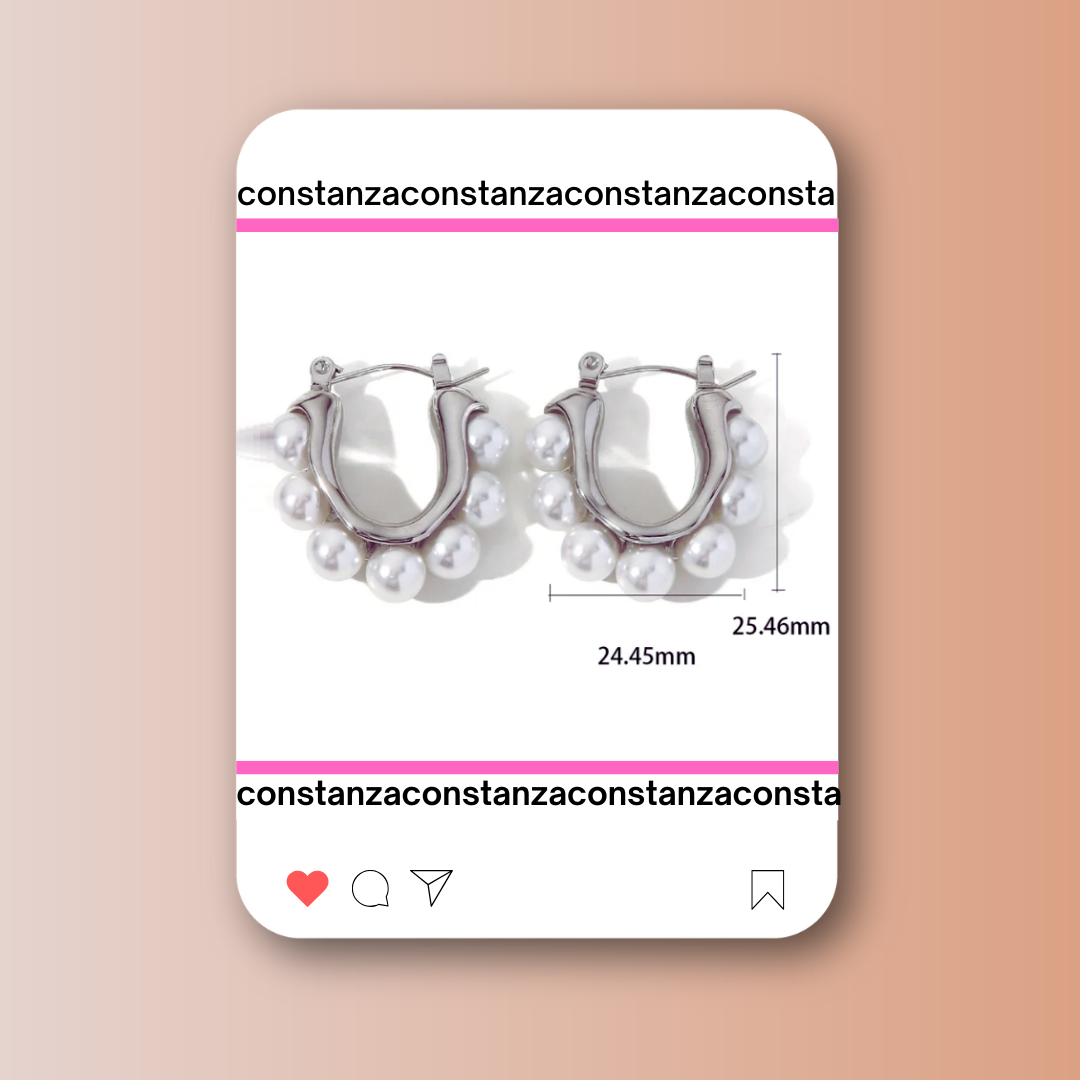 Arracadas Perlas Silver
