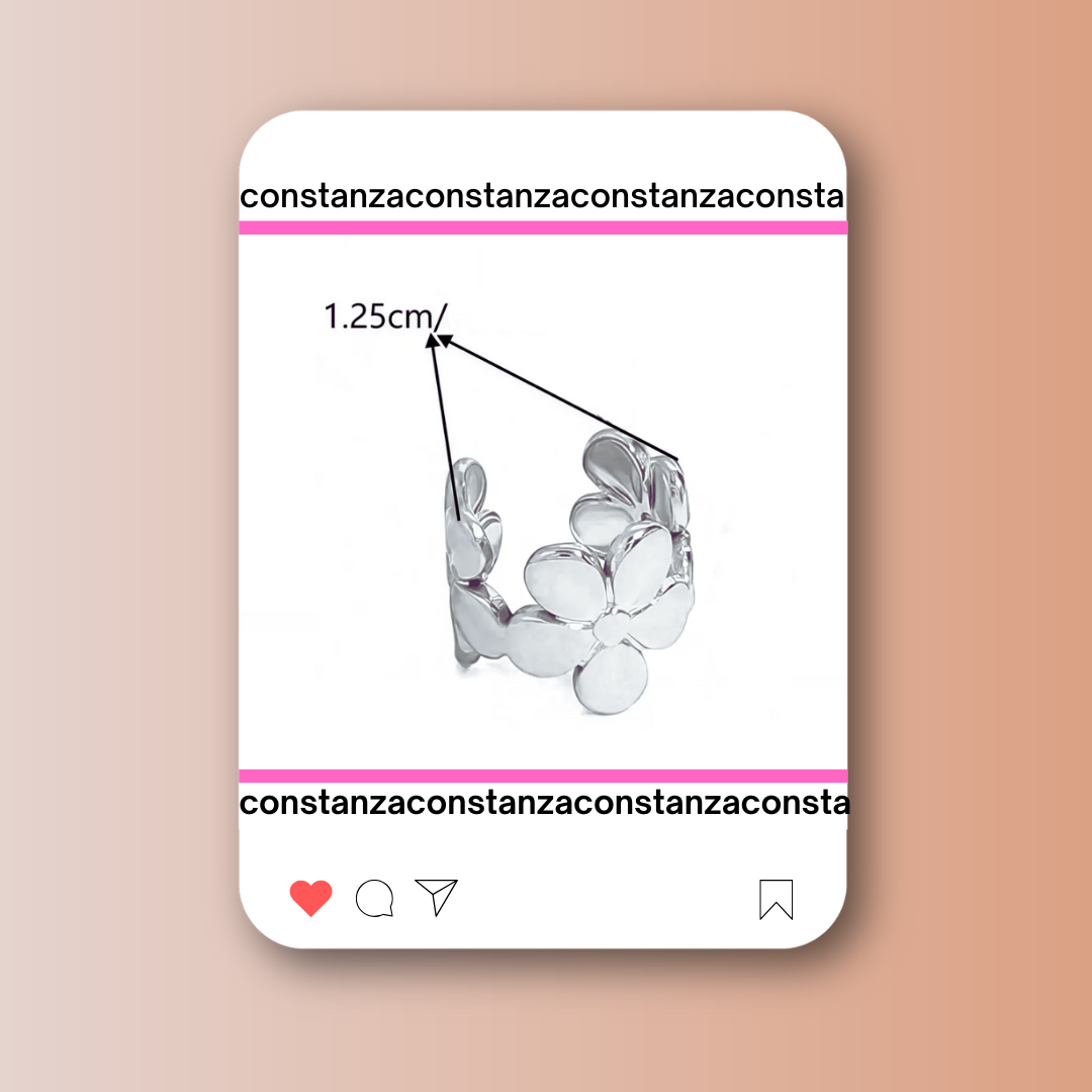 Ear Cuff Flower Chic Plateado