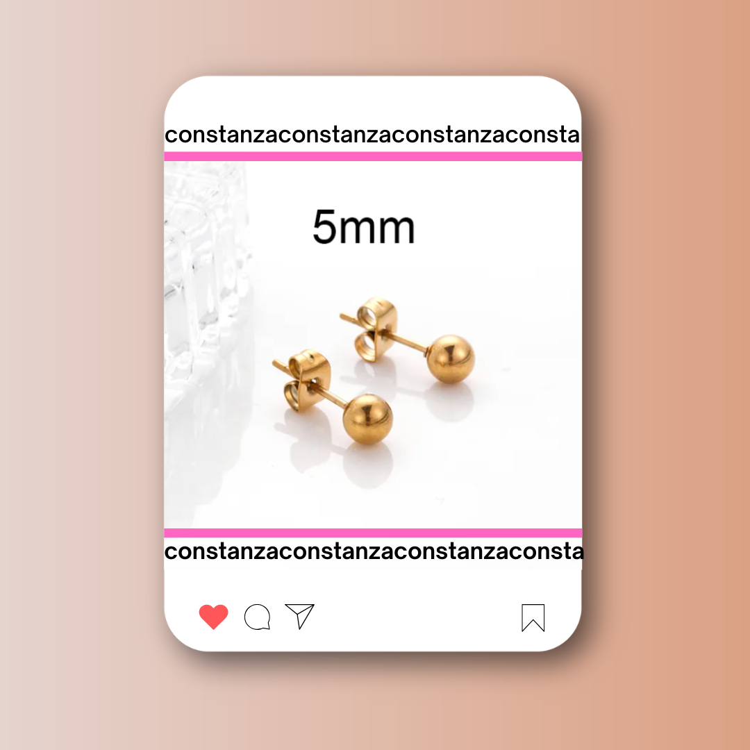 Aretes Bola Gold 5mm