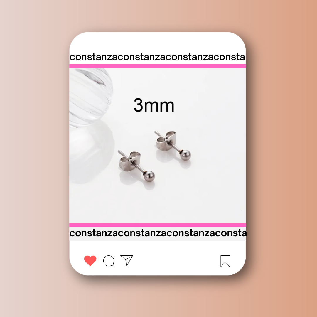 Aretes Bola Silver 3mm