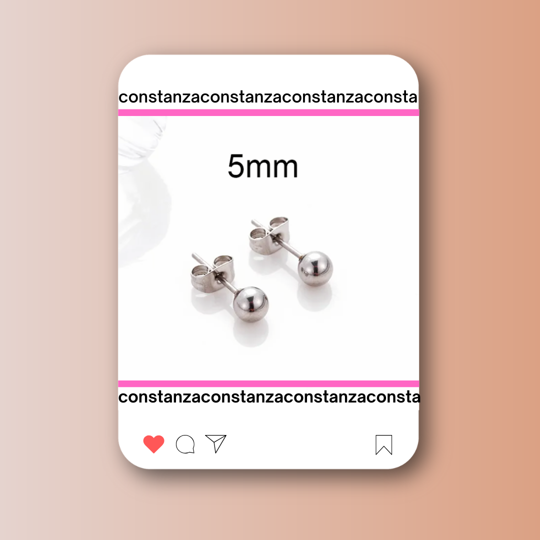 Aretes Bola Silver 5mm