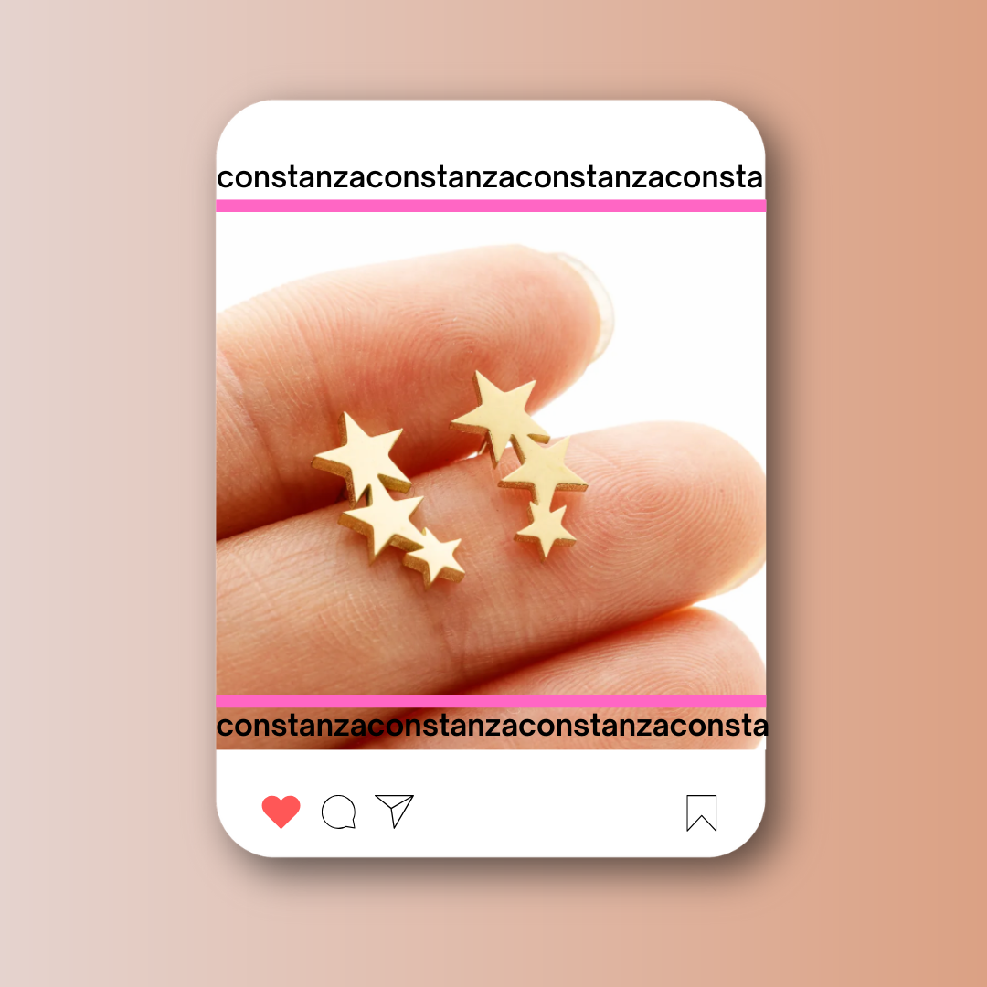 Aretes Mini Estrellas Gold