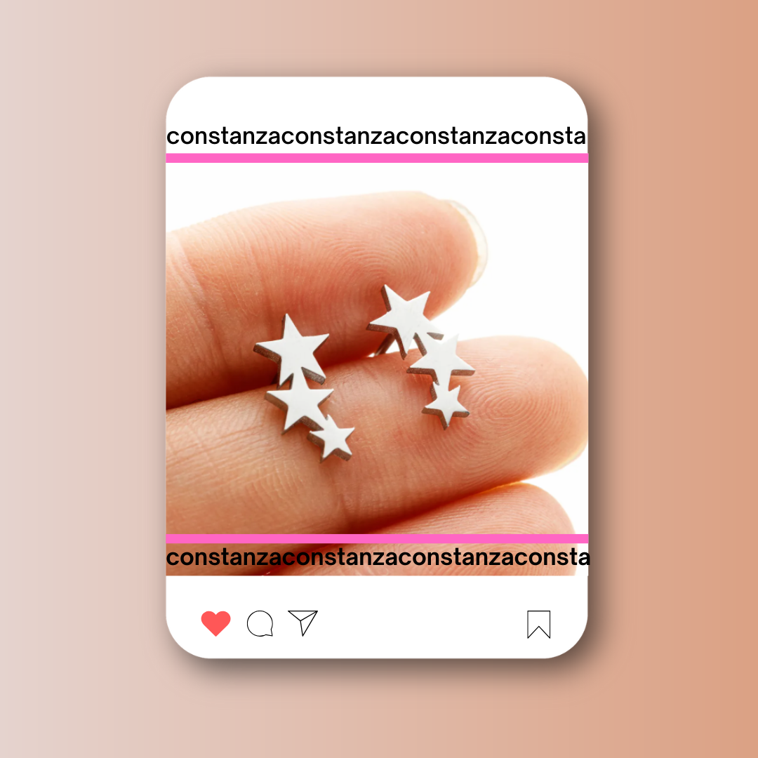 Aretes Mini Estrellas Silver