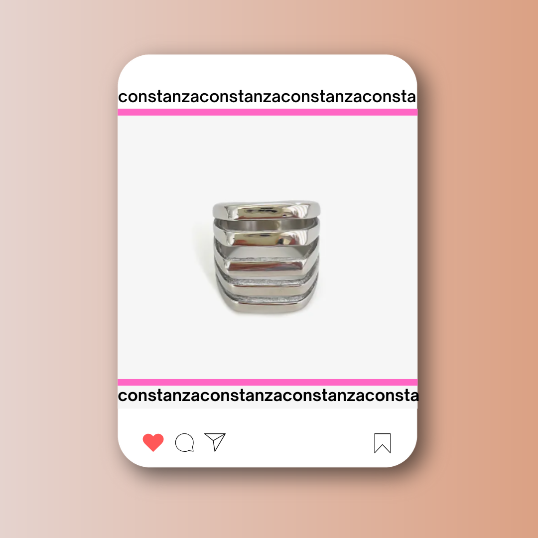 Anillo Chunky Triple Silver Talla 7