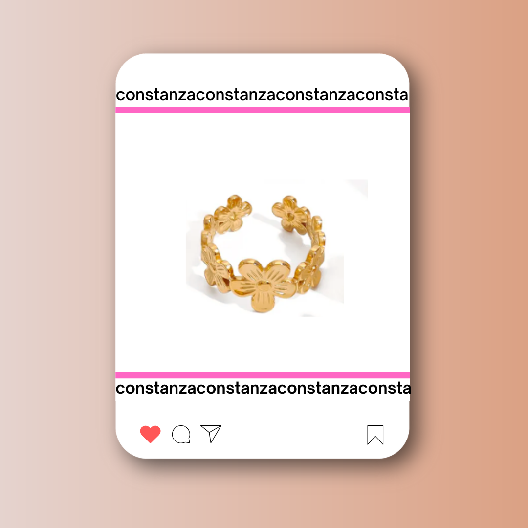 Anillo Flores Doradas