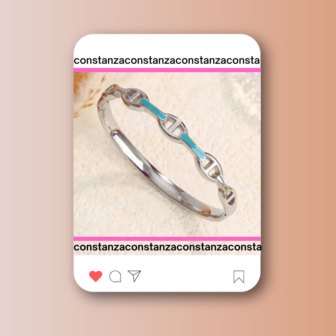 Brazalete H Clic Plateado Blue