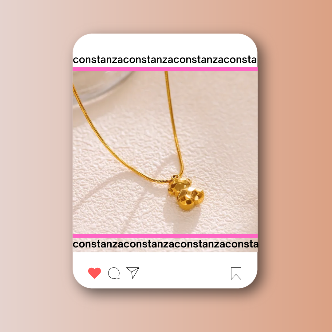 Collar Minimalista Osito 3d Gold