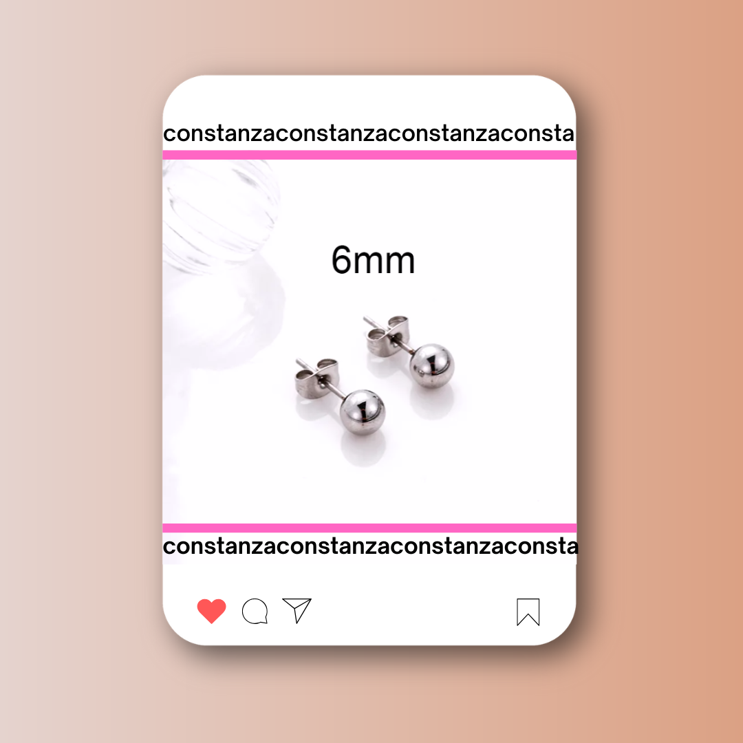 Aretes Bola Silver 6mm