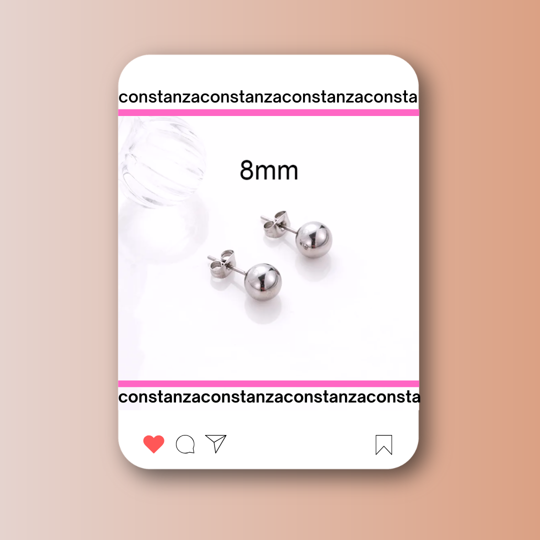 Aretes Bola Silver 8mm