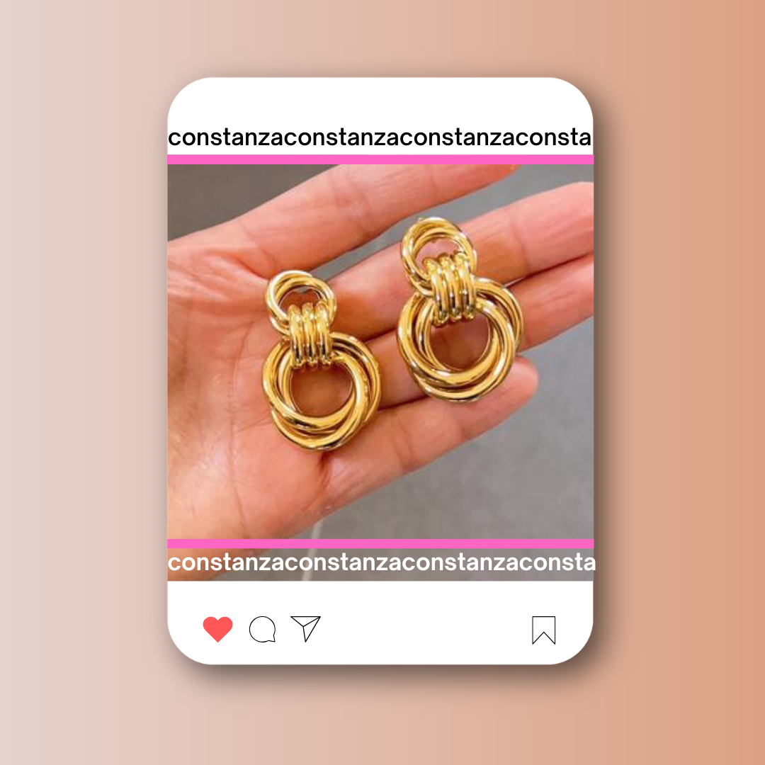 Aretes Doble Circle Gold