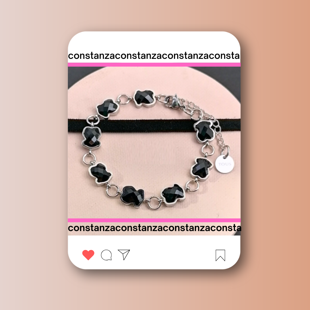Pulsera Eslabones Black Silver