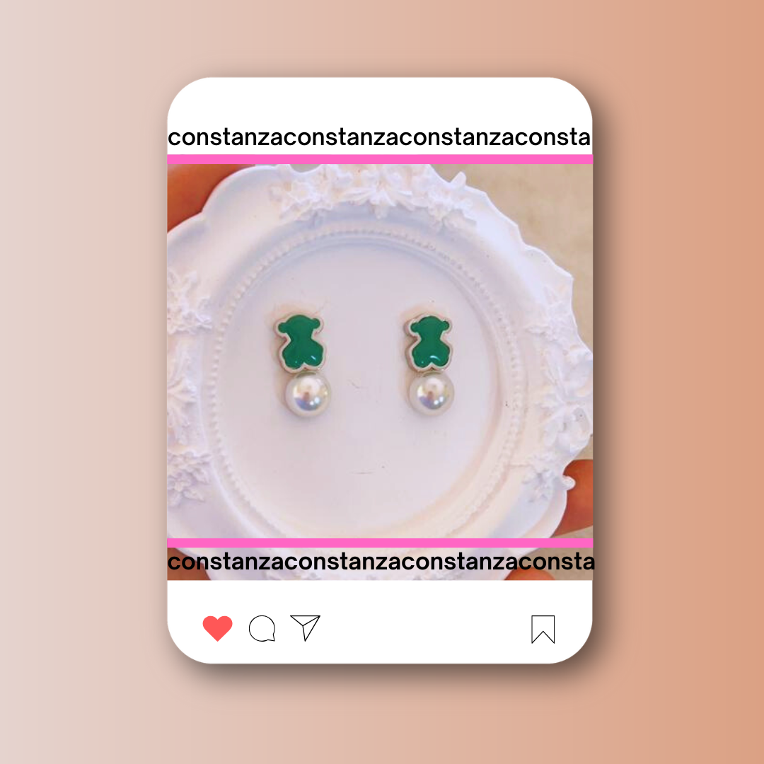 Aretes Ositos Verdes