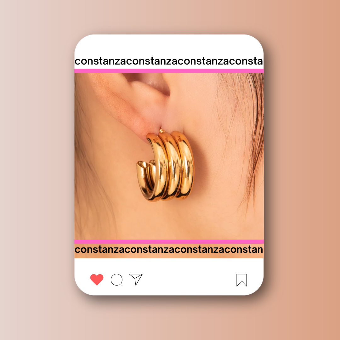 Aretes Triples Gold