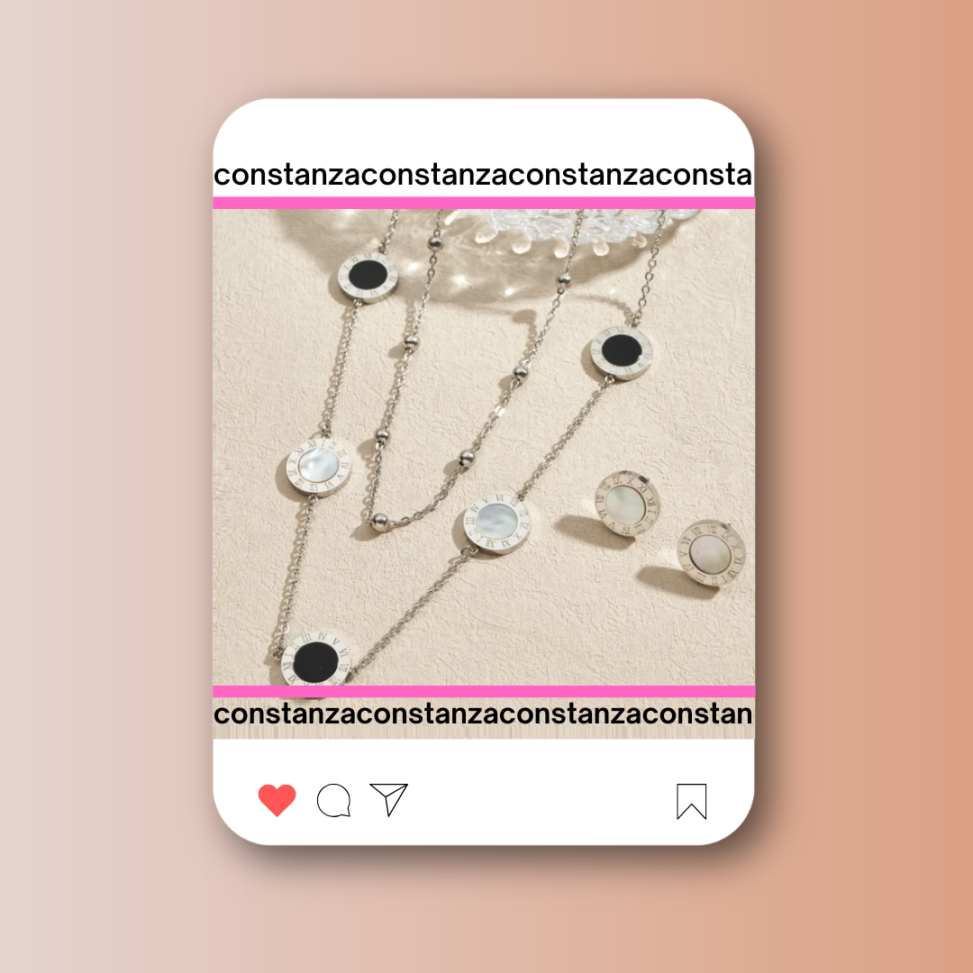SET BV SILVER COLLAR Y ARETES