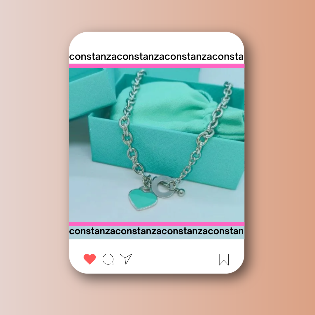 Collar Tiff Pasador Dije Turquesa