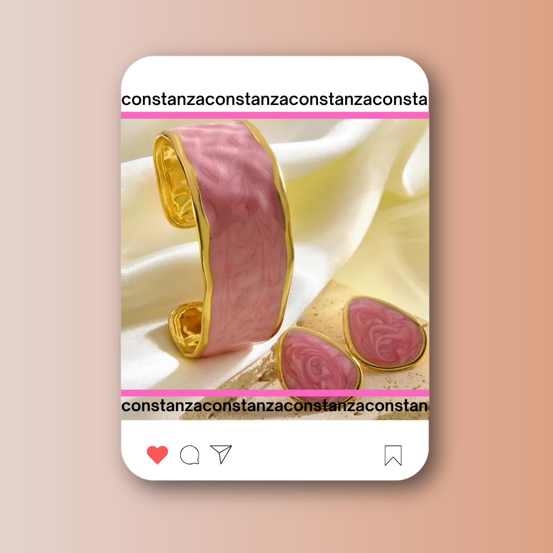 SET PINKY LUX Brazalete y Aretes