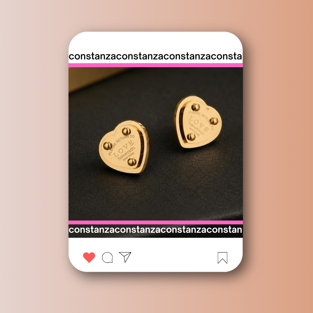 Aretes Return Placa Gold