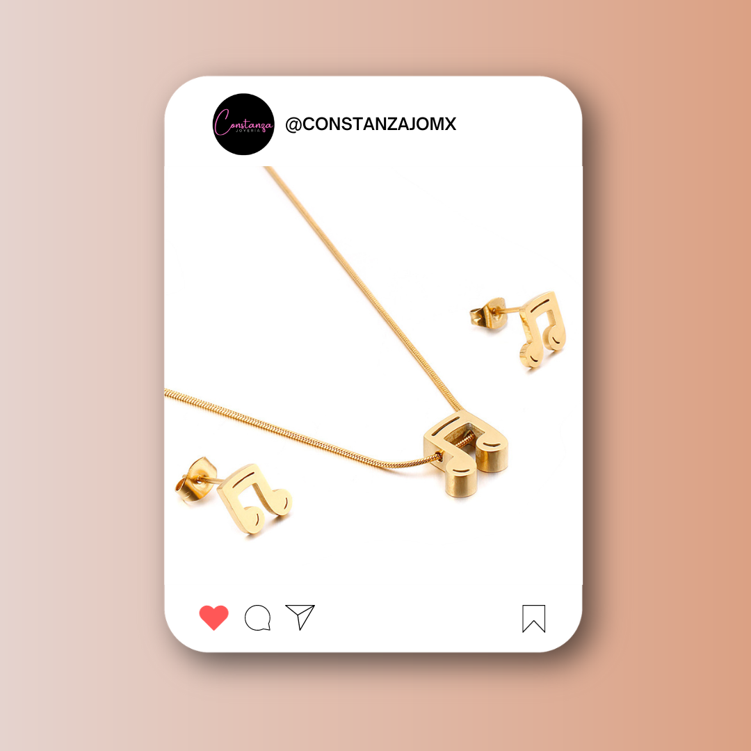 SET MUSICAL: Collar y Aretes