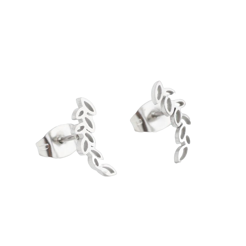 Aretes Hojitas Boho Plata